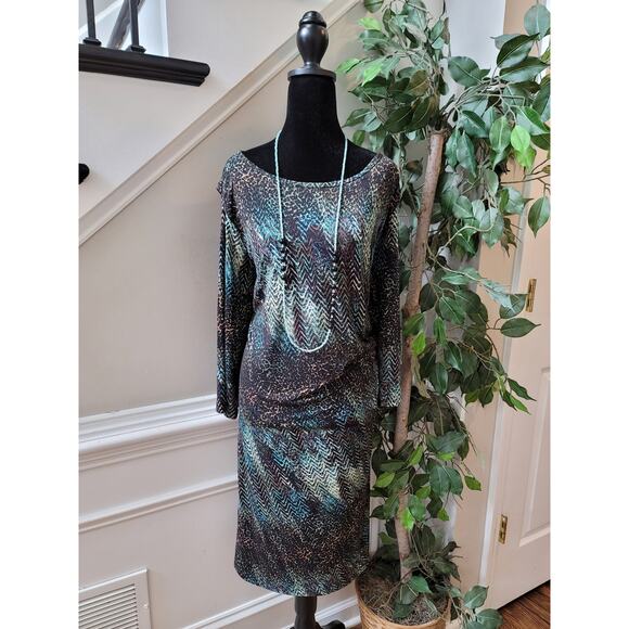 Cato Woman Dress Plus Size 24W Multicolor Abstract Pattern Stretch Casual - Picture 1 of 12